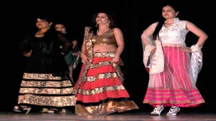 ASCOMS students during fashion show at General Zorawar Singh Auditorium, Jammu University on Wednesday.