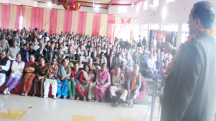 Dr Jitendra Singh addressing BJP rally at Kathua on Friday.