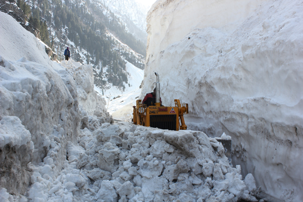 Beacon clearing snow from Srinagar-Leh National Highway at Zojila.