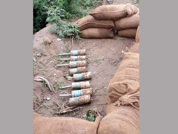 Rocket shells recovered at village Rattian on Friday. —Excelsior/Rakesh