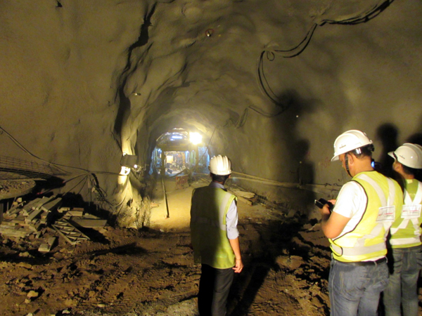 An inside view of Chenani-Nashri tunnel where the work is in progress on Jammu-Srinagar National Highway. —Excelsior/Rakesh