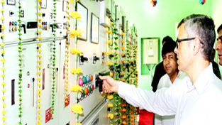 Chief Minister, Omar Abdullah inaugurating Power Receiving Station on Thursday.