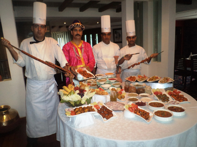 Chefs displaying recipes at Hotel Fortune Inn Rivera in Jammu.