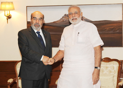 DG, FAO, Dr. Jose Graziano da Silva calls on the Prime Minister, Narendra Modi, in New Delhi on Tuesday.