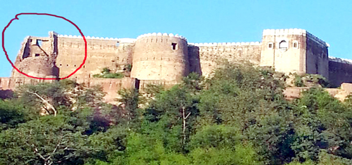 One of the domes of Reasi Fort, which got damaged during recent rains. -Excelsior/Ramesh Mengi