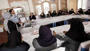JKP Inspector Shakti Devi Sharma interacting with women police of Afghanistan.