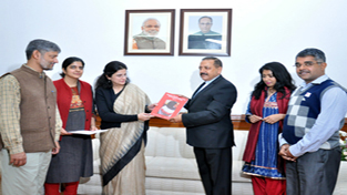 Union Minister Dr Jitendra Singh being handed over a memorandum by a deputation of RTI activists who called on him at his North Block office in New Delhi on Friday. Union Minister Dr Jitendra Singh being handed over a memorandum by a deputation of RTI activists who called on him at his North Block office in New Delhi on Friday.