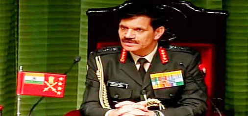 Army chief General Dalbir Singh Suhag addressing a press conference in New Delhi on Tuesday.