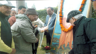 President SVMM Prof. Chaman Lal Gupta and others during Foundation Day function of the Mission Hospital at Jammu on Monday.