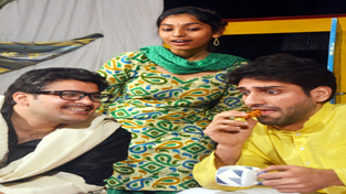 A scene from the play ‘Kavita Ka Chakkar’ presented in Natrang's Sunday Theatre.