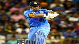 Skipper MS Dhoni executing pull shot during his brief knock in India’s win against West Indies at Perth on Friday.