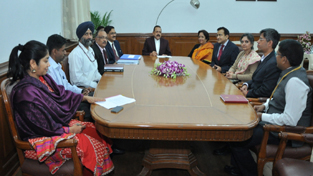 IAS officers representing "Indian Civil and Administrative Service (Central) Association" holding a meeting with Union Minister Dr Jitendra Singh at his DoPT office in New Delhi.