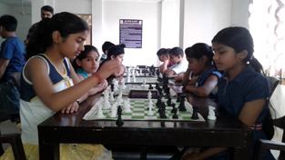 Players busy in making moves during a match of Selection Chess Tournament of Jammu division on Sunday.