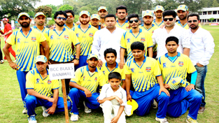 BCC Bulls team posing for a group photograph after clinching victory over Simula Superstars on Thursday.