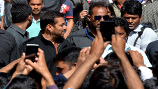 Bollywood actor Salman Khan at Pahalgam on Wednesday. -Excelsior/Younis Khaliq