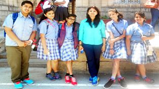 Students of KC Public School who visited Malta as members of Indian delegation posing for a group photograph along with their teacher in-charge.