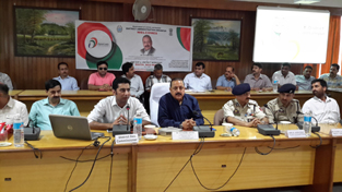 Union MoS in PMO, Dr Jitendra Singh launching ‘Digital India’ at Udhampur on Friday.