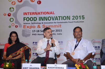 MD SIDCO Amit Sharma during Q&A session at International Food Innovation Summit at New Delhi.