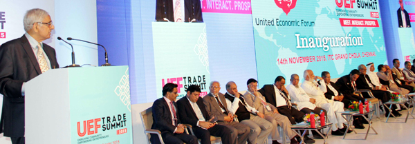 Chief Minister Mufti Mohammad Sayeed delivering keynote address at United Economic Forum Summit at Chennai on Saturday.