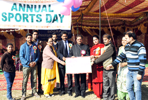 Dignitaries releasing baloons during Annual Sports Meet on Tuesday.