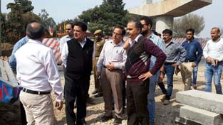CEO, ERA Vinod Sharma and others during site inspection at Jammu on Wednesday.