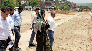 Chief Minister Mehbooba Mufti during visit to MHS Park on Friday.