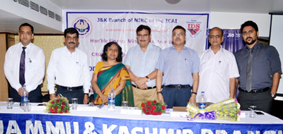Principal Commissioner of Income Tax Sangeeta Gupta alongwith members of J&K Branch of NIRC of ICAI during a seminar on Saturday.