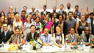 Union Minister Dr Jitendra Singh at the opening session of 3-day BRICS Youth Summit that began at Guwahati on Friday.