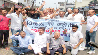 Activists of Jammu West Assembly Movement raising slogans in support of their demands on Friday.