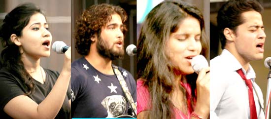 Students displaying their talent in Western vocal contest at JU on Friday. -Excelsior/Rakesh