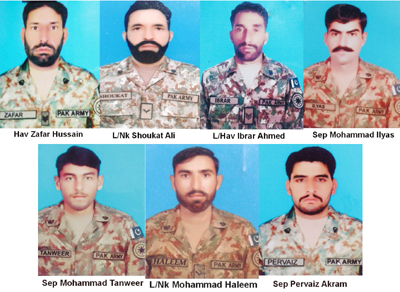 Slain Pakistan army jawans.