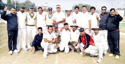 JU Employees Cricket Team posing for group photograph at Chandigarh on Saturday.