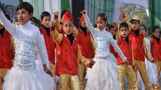 Students performing during Annual Day celebrations.