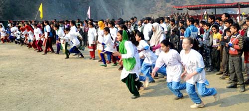 Athletes participating in Run for Fun at Chhatru in Kishtwar.