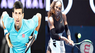 Novak Djokovic and Serena Williams in action during their respective matches in Austrailian Open at Melbourne.