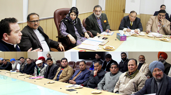 Chief Minister Mehbooba Mufti interacting with representatives of transporters in Jammu on Wednesday.