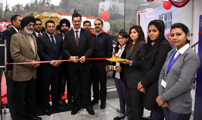 Officials of Nissan India inaugurating dealership at Kangra.