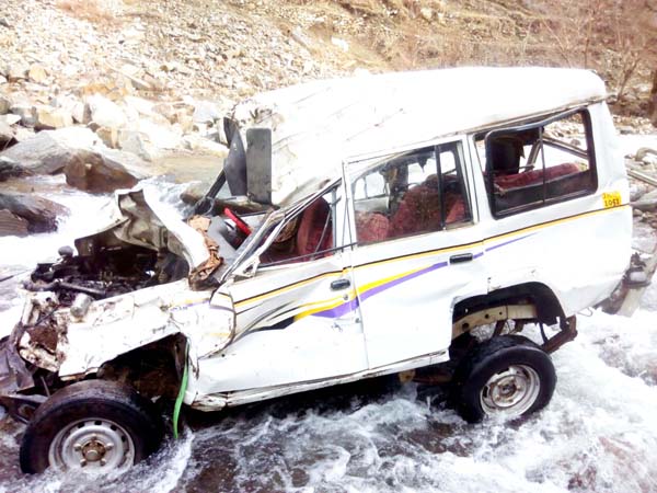 Wreckage of ill-fated vehicle. -Excelsior/Pervaiz