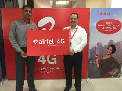 Airtel representatives launching 4G in J&K.