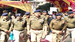 IGP Jammu Zone Dr SD Singh Jamwal reviewing security arrangements at Katra on Tuesday.