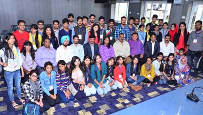 Students of three regions of State at an interactive session with JCCI in Jammu on Tuesday.