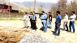 MD SIDCO, Amit Sharma, reviewing development works in an Industrial Estate in Kashmir.