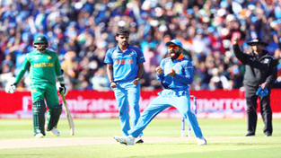 Indian’s skipper Virat Kohli celebrating victory against Pakistan at Birmingham on Sunday.