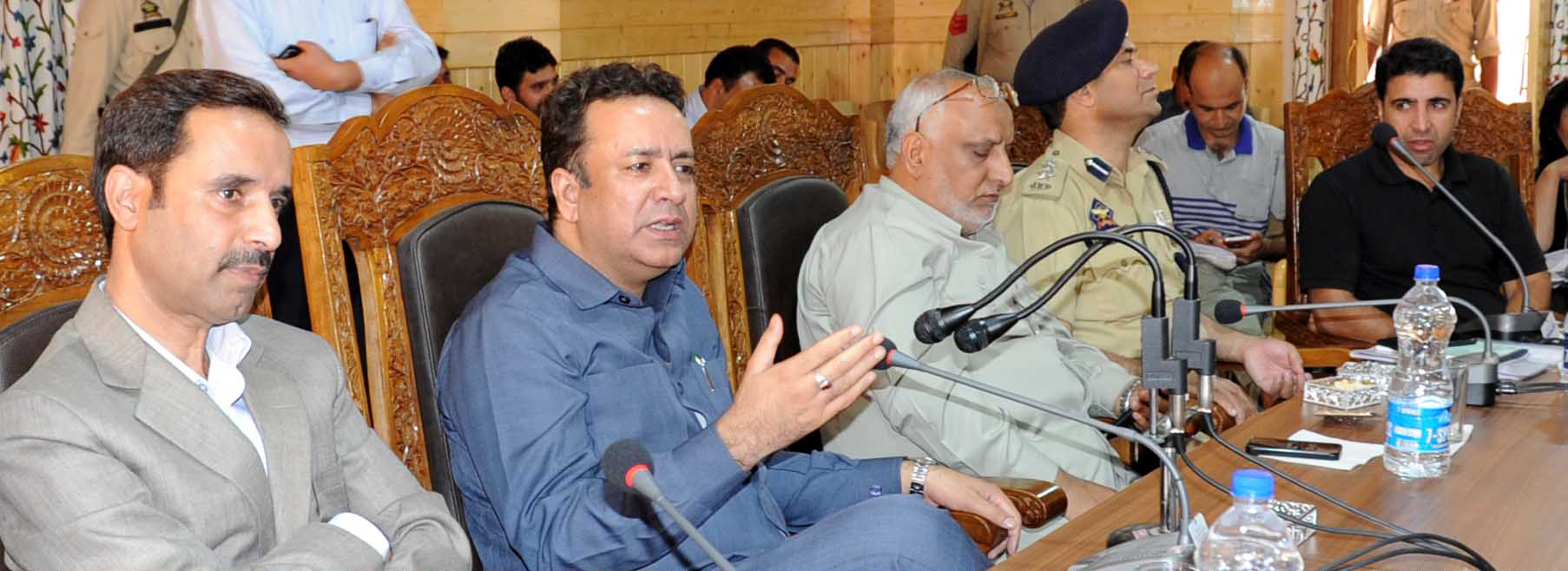 Minister for FCS&CA, Ch Zulfkar Ali chairing a meeting at Bandipora on Thursday.