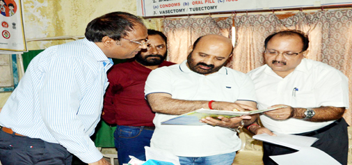 Health and Medical Education Minister Bali Bhagat inspecting a Health Centre in Jammu on Tuesday.