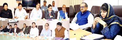 Chief Minister Mehbooba Mufti chairing Board of Directors meeting of ERA on Monday.