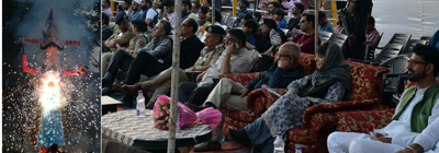 Chief Minister Mehbooba Mufti attending Dussehra celebrations at Srinagar on Saturday.