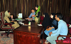 Chief Minister Mehbooba Mufti interacting with a deputation at Srinagar on Thursday.