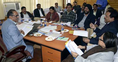 DyCM, Dr Nirmal Singh speaking at the 5th Board of Directors meeting of Building Centres of Srinagar and Jammu.