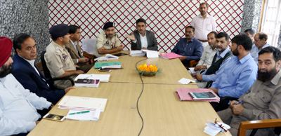 DDC Kupwara, Khalid Jahangir, chairing a disaster preparedness meeting at Kupwara.